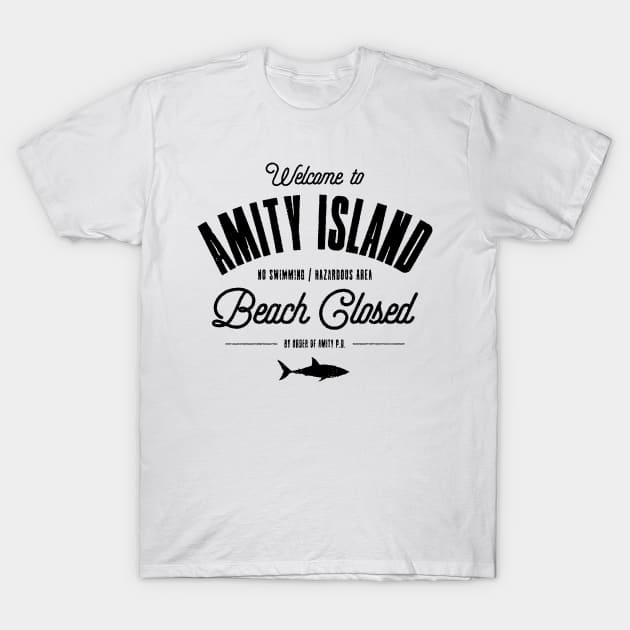 Jaws - Welcome To Amity Island T-Shirt by Tee Cult